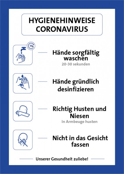 Aufkleber Hygienehinweis | Standard | DIN A4